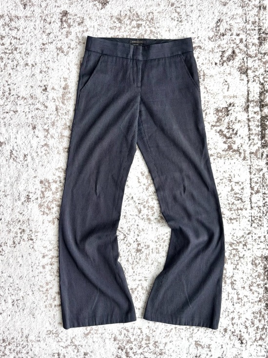BCBGMaxAzria Pants - BCBGMAXAZRIA 90s Low-rise Pinstripe Wool-blend Flare Trousers